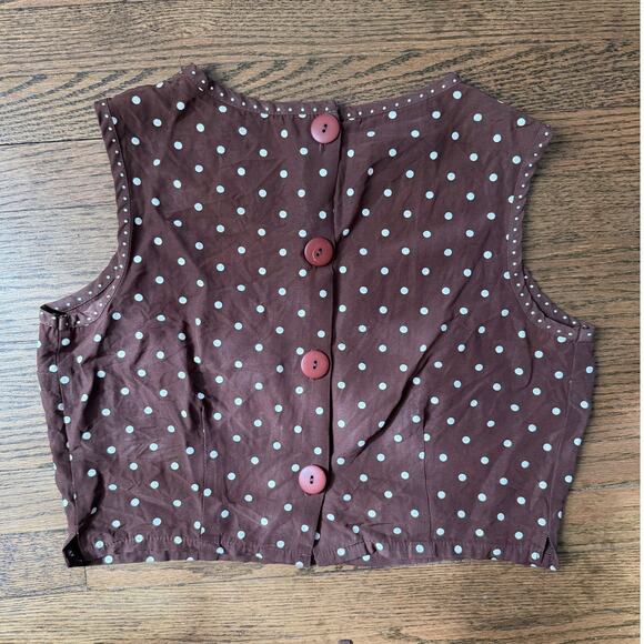 VTG VB Exclusive Brown Polka Dot Two-Piece Set Size Large - Picture 4 of 11
